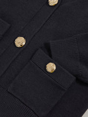 9-13 yrs Knitted Embossed-Button Cardigan Navy | Children & Baby