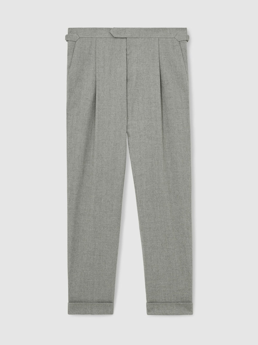 Regular Fit Herringbone Trousers With Cotton Grey | Men