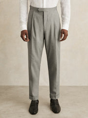 Regular Fit Herringbone Trousers With Cotton Grey | Men