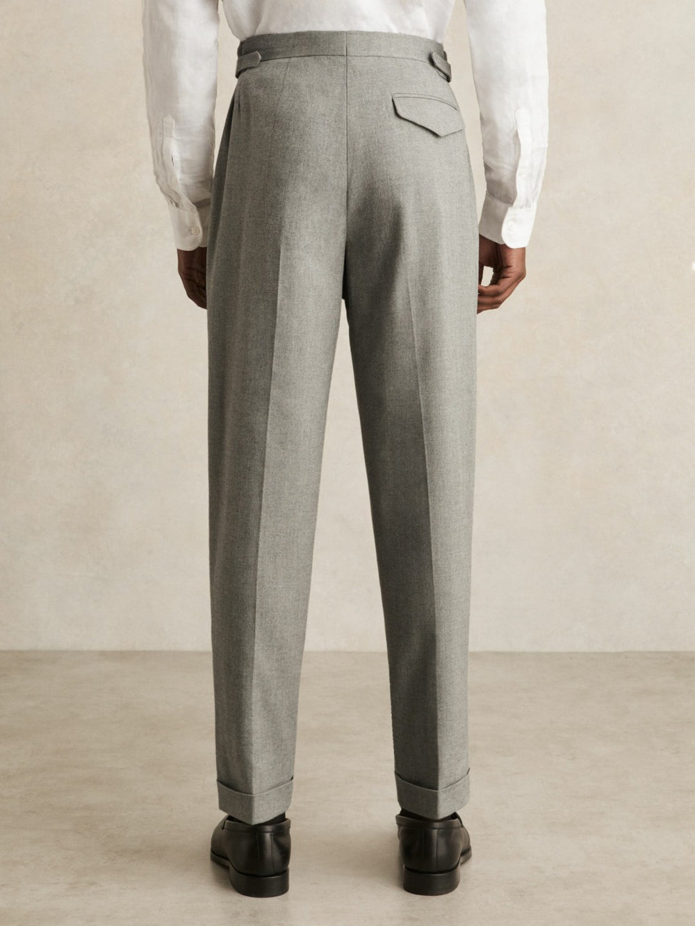 Regular Fit Herringbone Trousers With Cotton Grey | Men