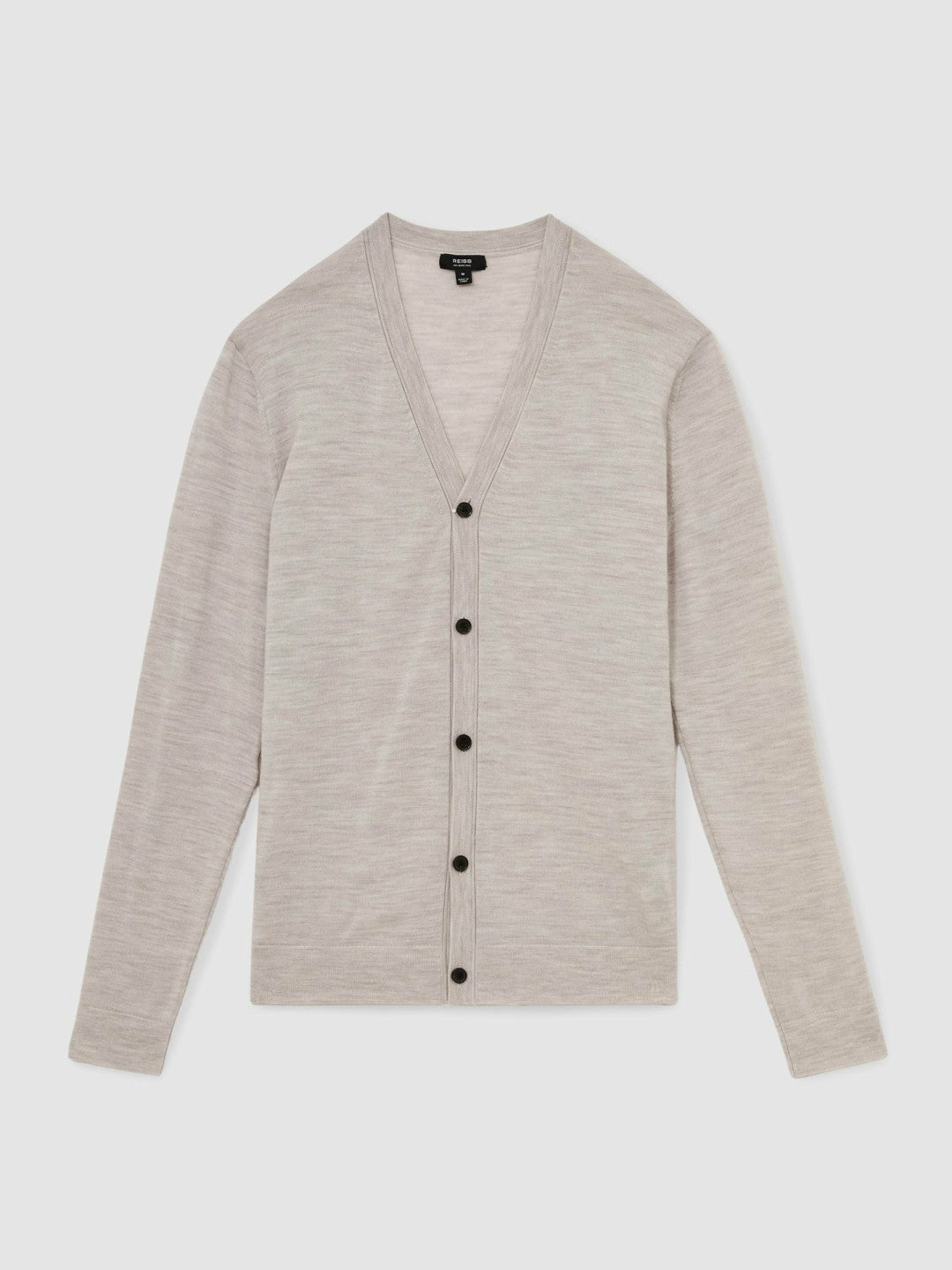 Merino Wool Button-Through Cardigan Wicker Brown Melange | Men