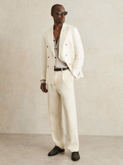 Merino Wool Button-Through Cardigan Wicker Brown Melange | Men