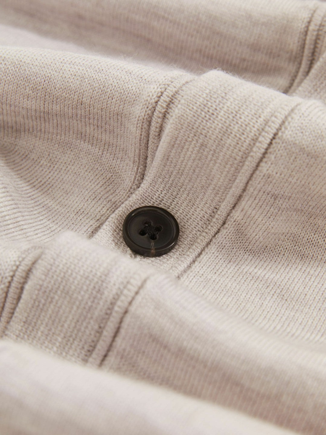 Merino Wool Button-Through Cardigan Wicker Brown Melange | Men