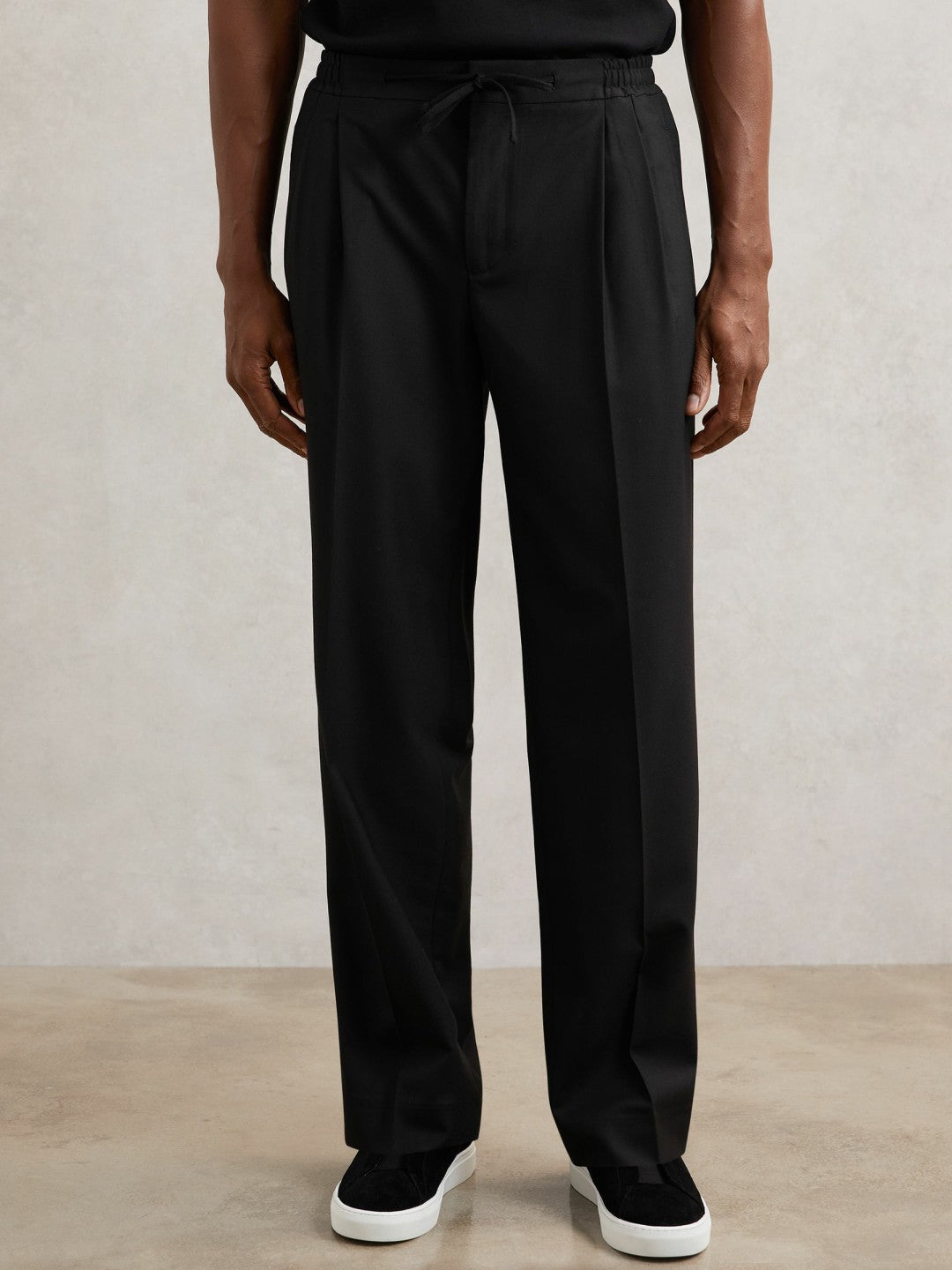 Relaxed-Fit Twill Drawstring Trousers Black | Men