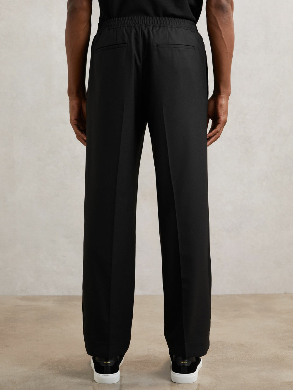 Relaxed-Fit Twill Drawstring Trousers Black | Men