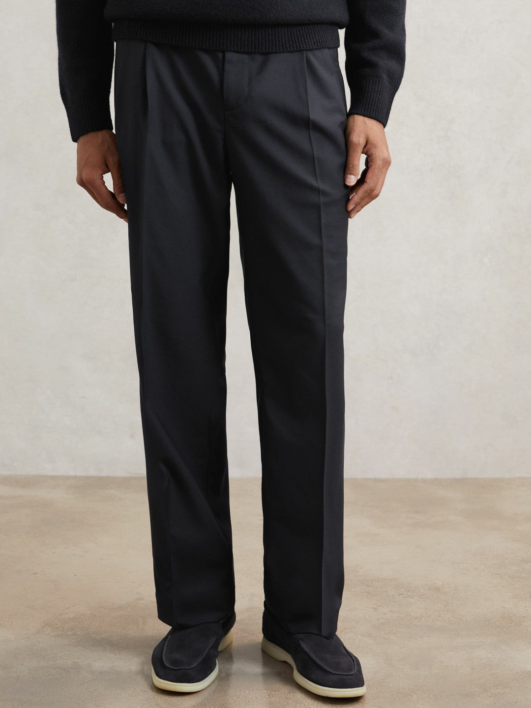 Relaxed-Fit Twill Drawstring Trousers Navy | Men