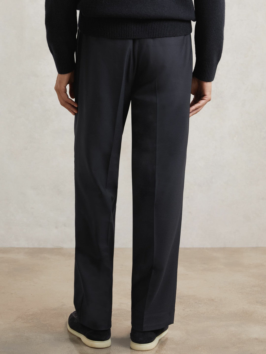 Relaxed-Fit Twill Drawstring Trousers Navy | Men