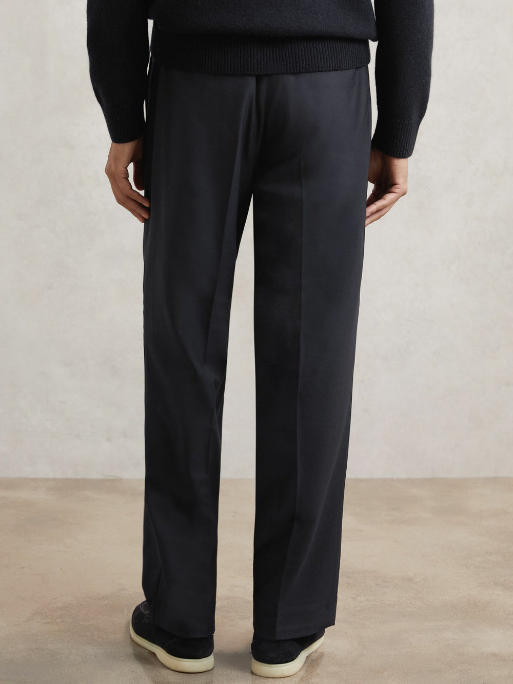 Relaxed-Fit Twill Drawstring Trousers Navy | Men