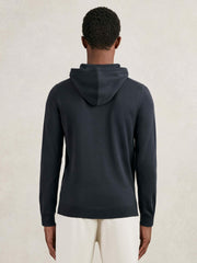 Merino Wool Drawstring Hoodie Midnight Navy | Men