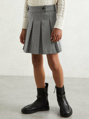 Houndstooth-Check Pleated Skirt Black/White | Children & Baby