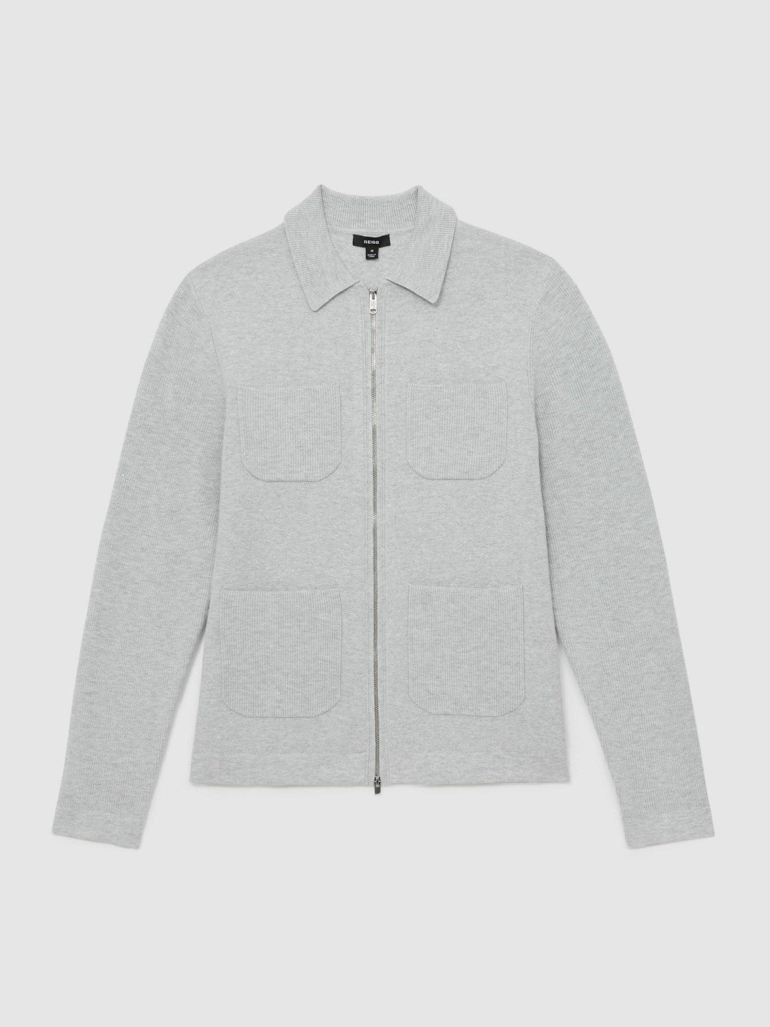 Four-Pocket Zip-Through Cardigan Soft Grey | Men