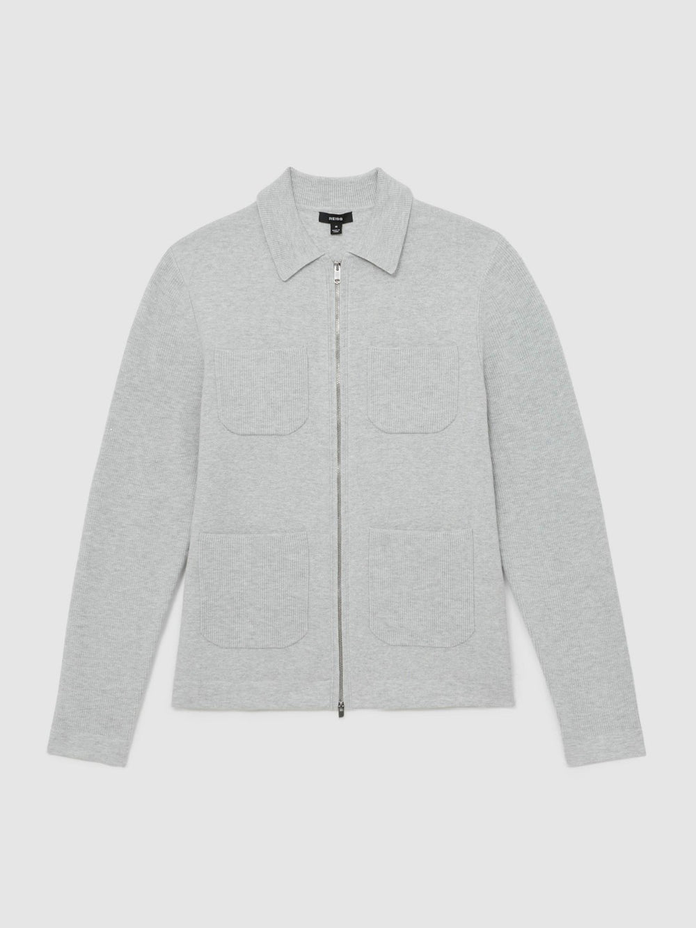Four-Pocket Zip-Through Cardigan Soft Grey | Men