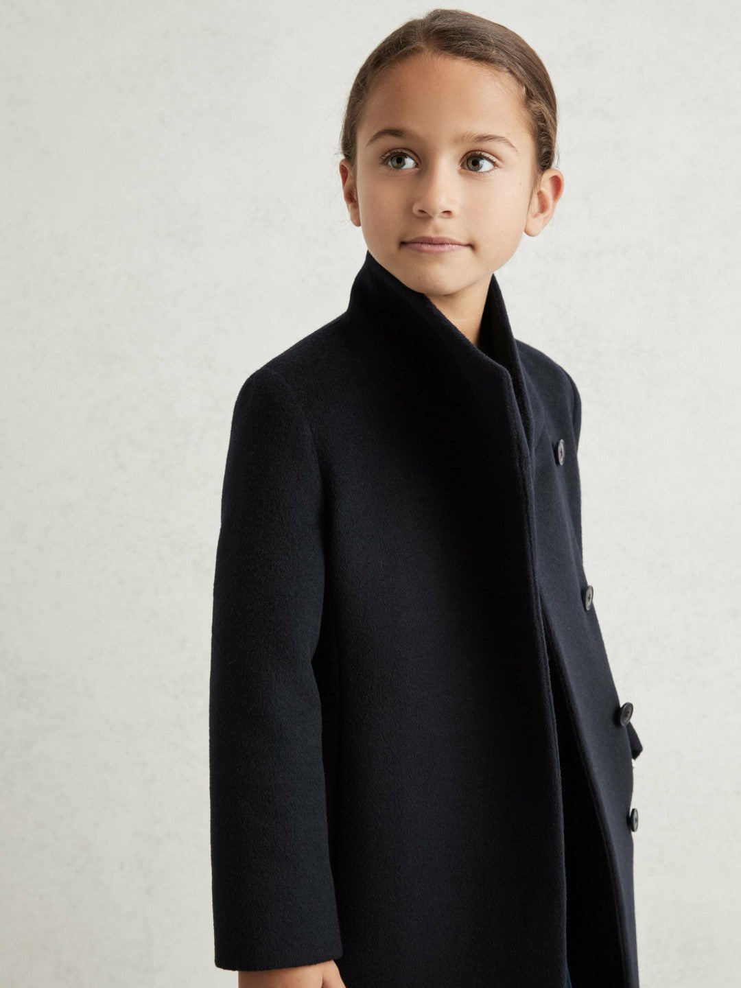 3-9 yrs Wool-Blend Funnel-Neck Coat Navy | Children & Baby