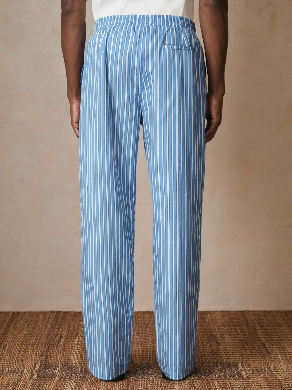 | Ché Poplin Stripe Trousers Bright Blue/White | Men
