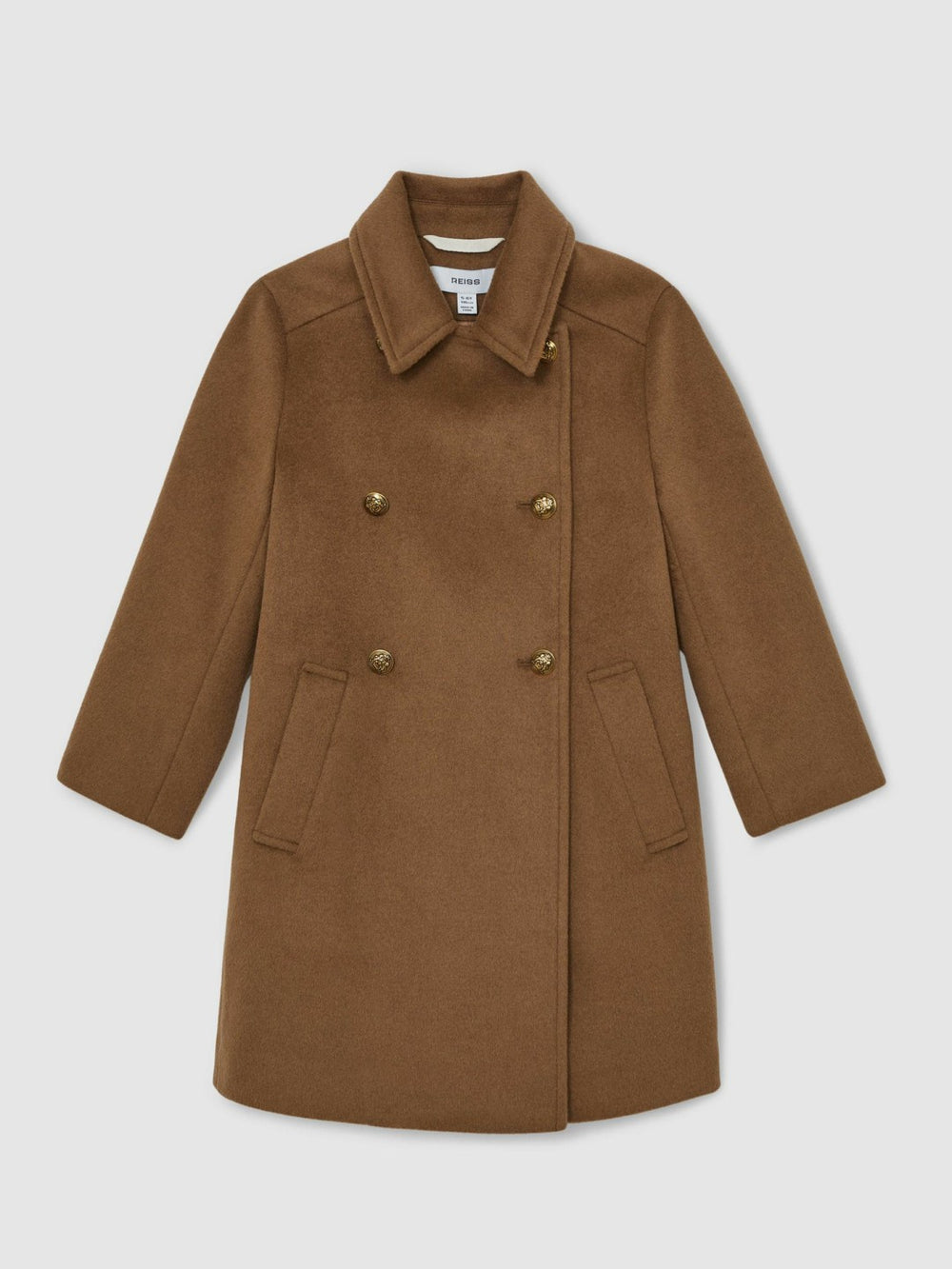 9-13 yrs Wool-Blend Double-Breasted Coat Camel | Children & Baby