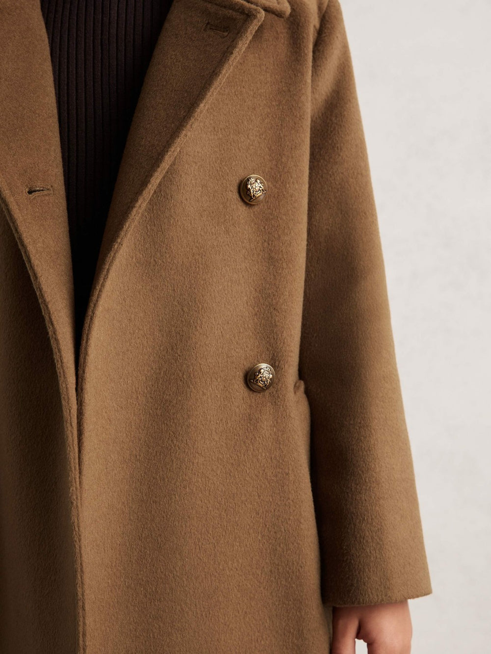 9-13 yrs Wool-Blend Double-Breasted Coat Camel | Children & Baby