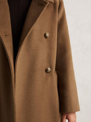 9-13 yrs Wool-Blend Double-Breasted Coat Camel | Children & Baby