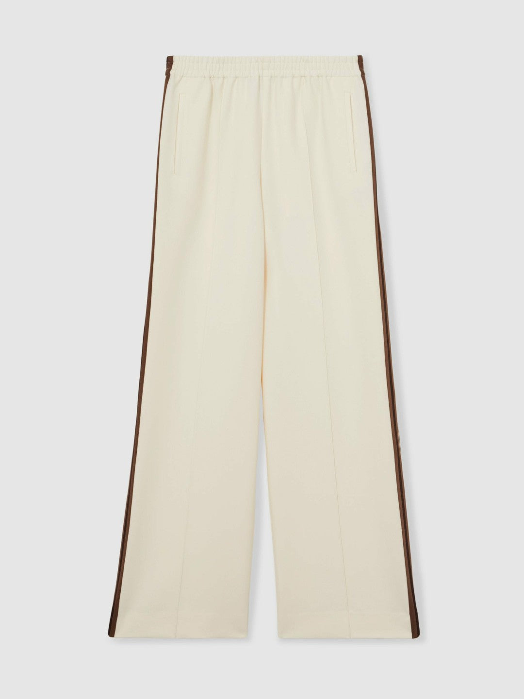 Petite Side-Stripe Wide-Leg Trousers Cream | Women