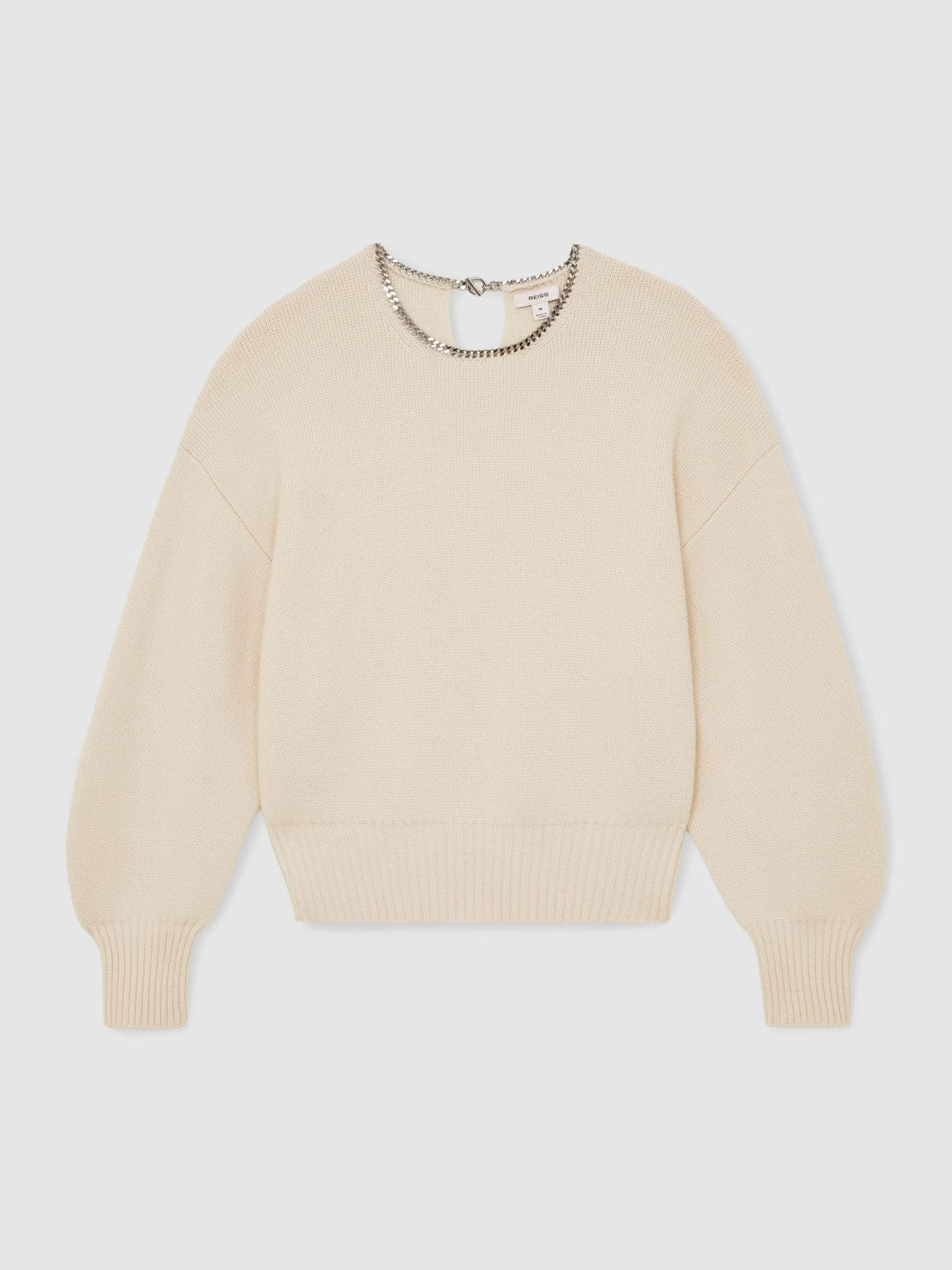 Wool-Blend Necklace-Trim Jumper with Cashmere Cream | Women