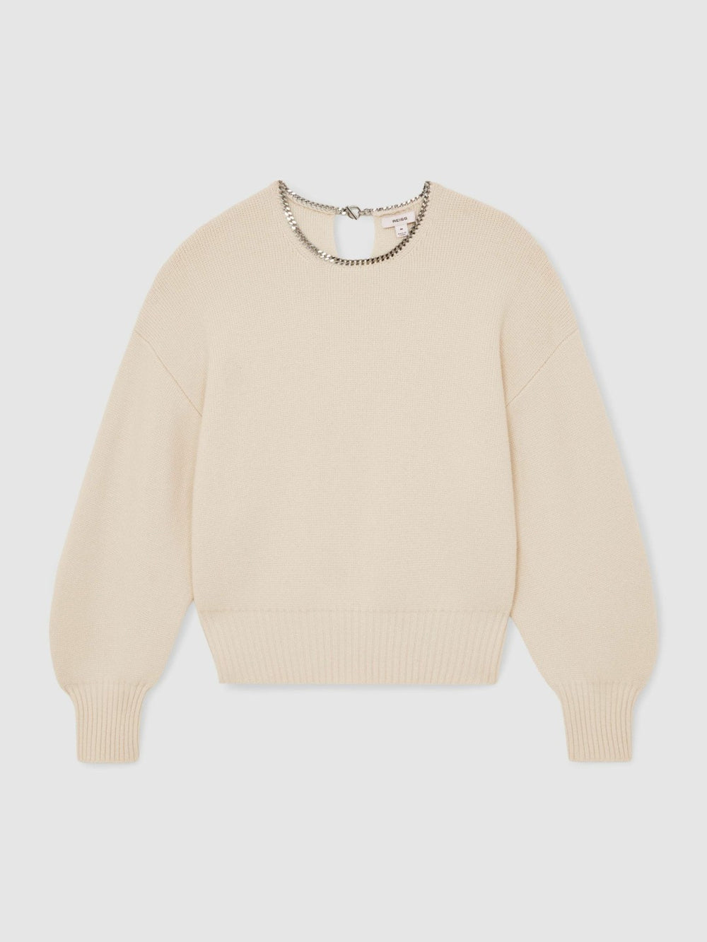 Wool-Blend Necklace-Trim Jumper with Cashmere Cream | Women