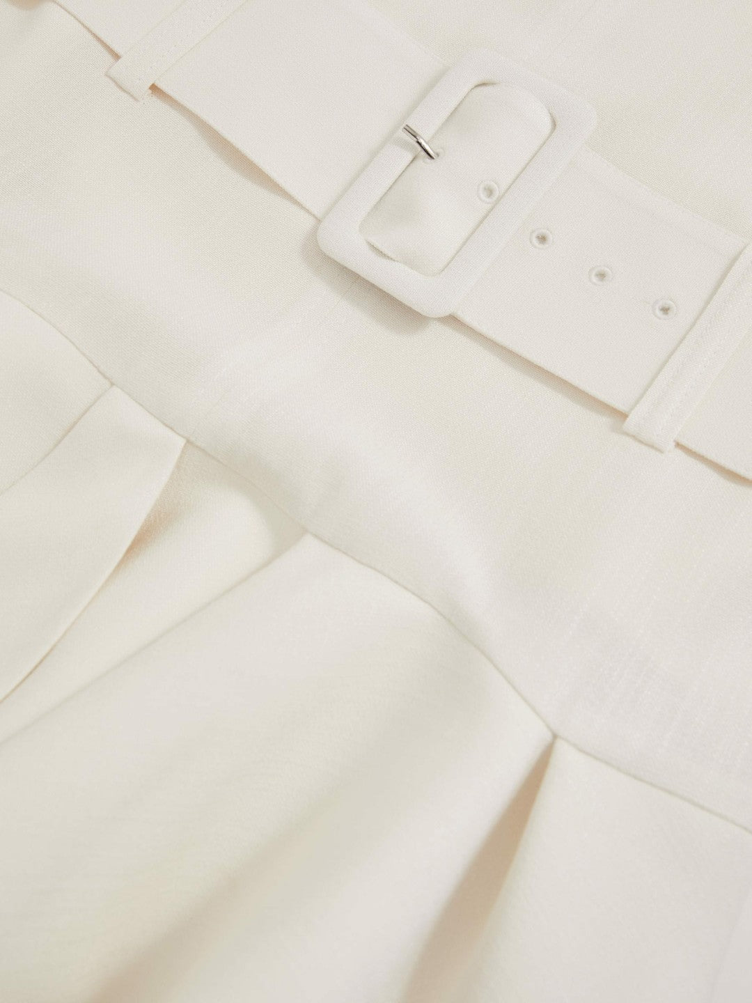 Ruffle Hem Belted Mini Dress Ivory | Women