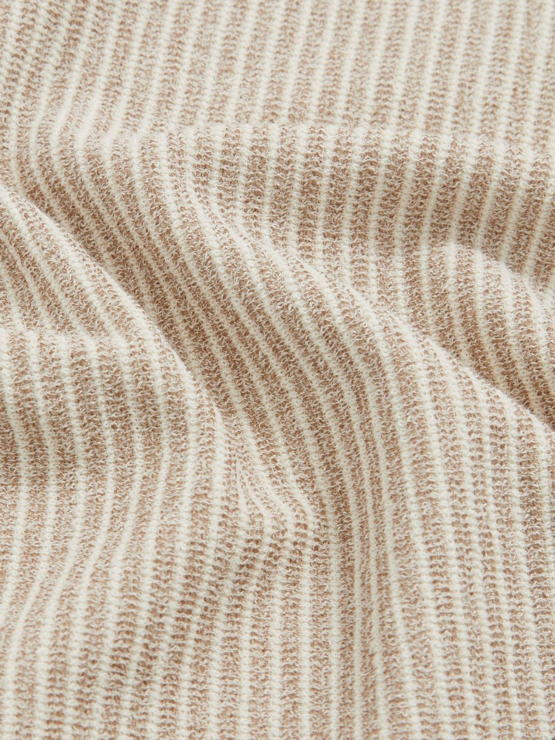 Cotton-Blend Stripe Polo Shirt Ecru/Taupe Brown | Men