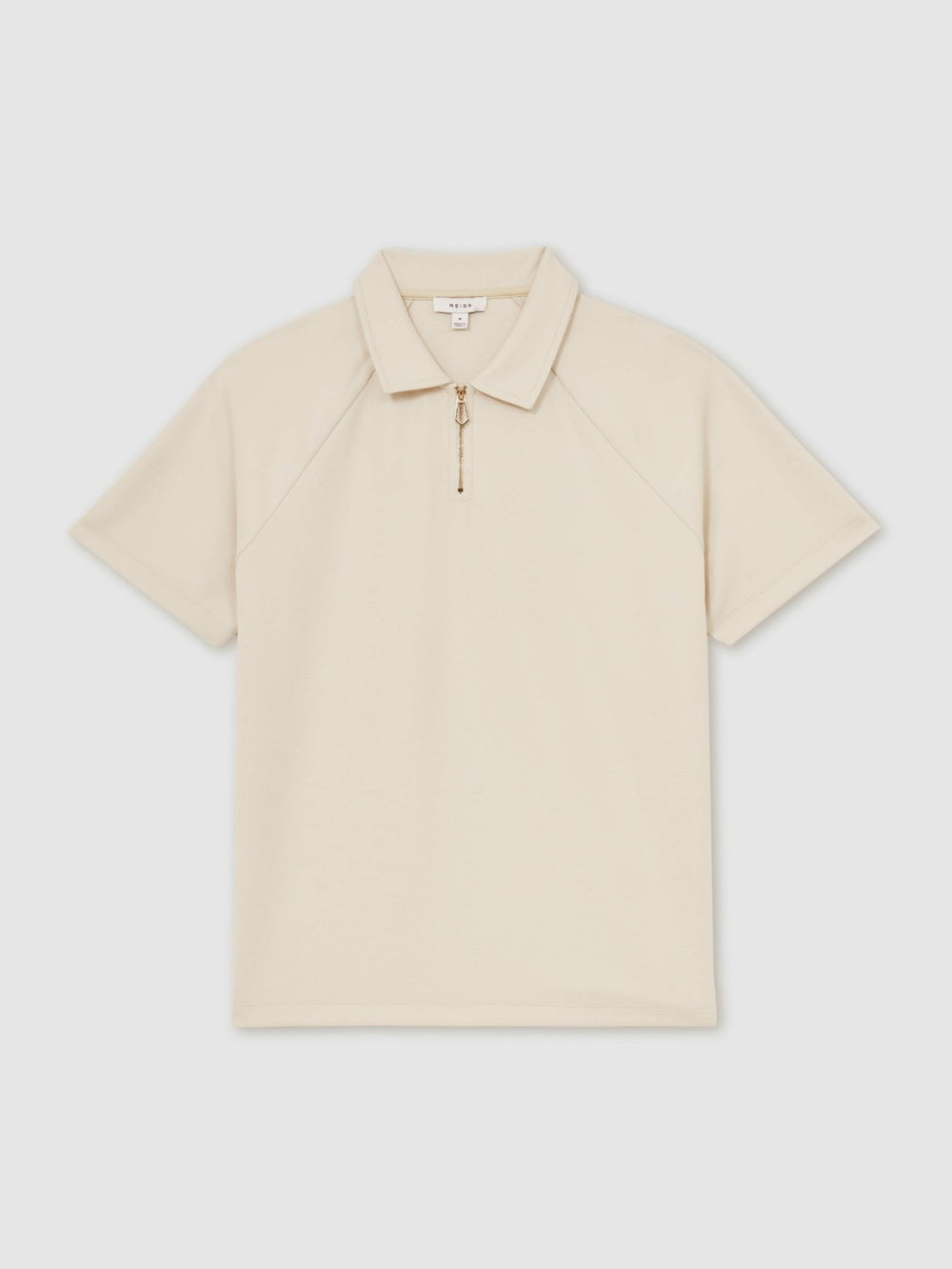 Textured Raglan Half-Zip Polo Shirt Stone | Men