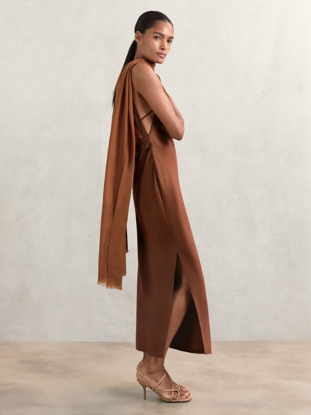 Wool-Cashmere Lightweight Scarf Camel | Women