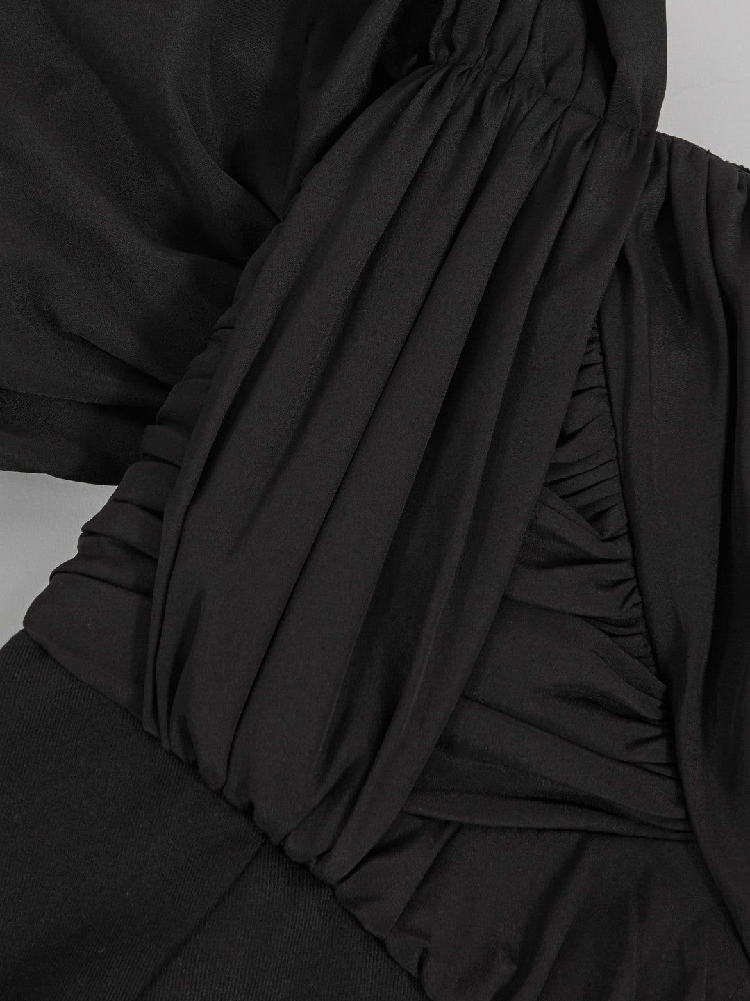 Bardot Sculpted Bodice Midi Dress With Linen Black | Women