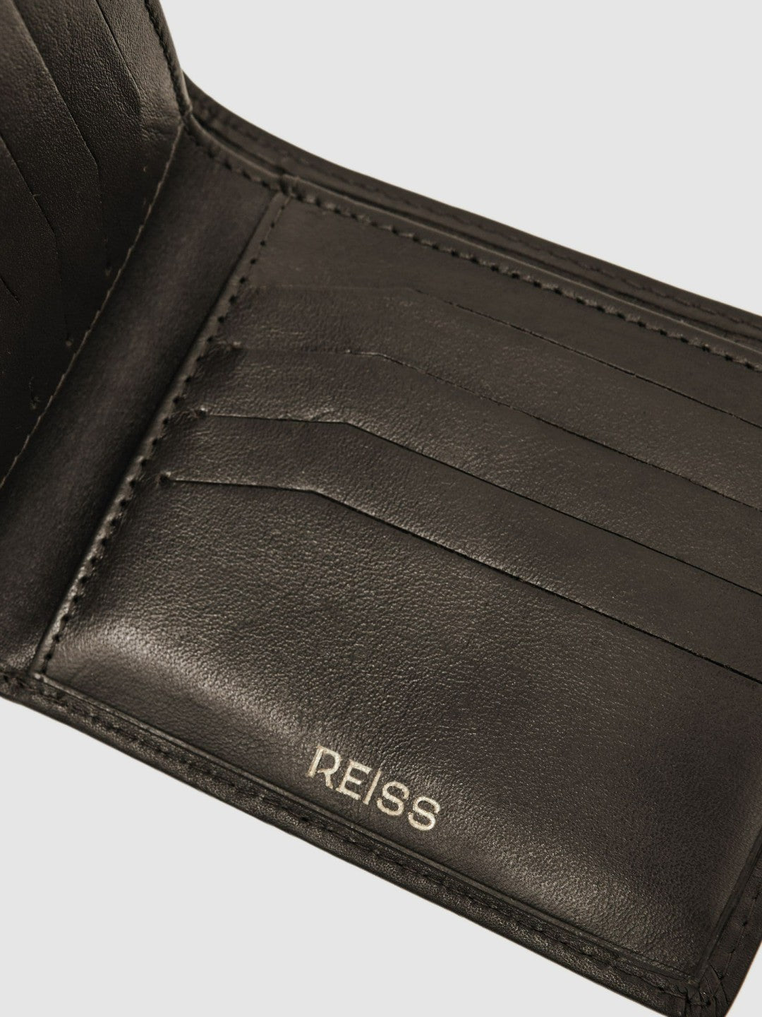 Leather Large Lattice-Effect Wallet Dark Brown | Men