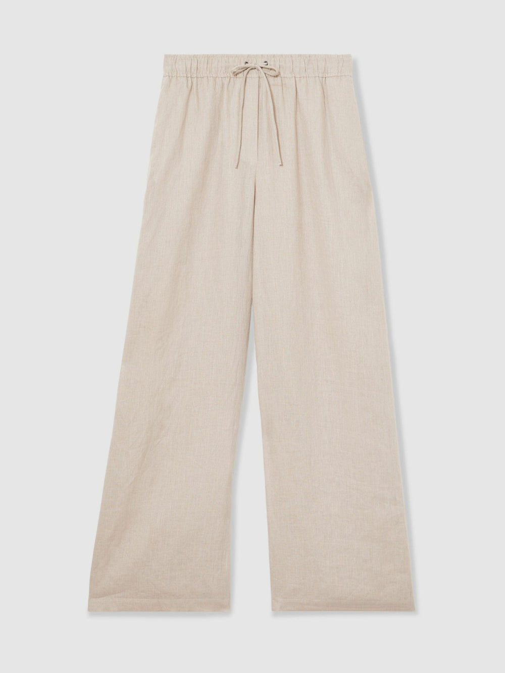 Petite Linen-Blend Wide-Leg Trousers Neutral | Women
