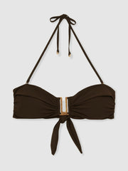 Removable Strap Bandeau Bikini Top Chocolate | Women