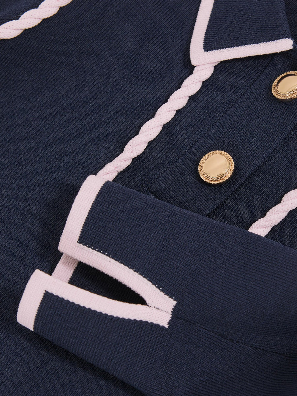 13-14 yrs Piped Knitted Collar Top Navy | Children & Baby