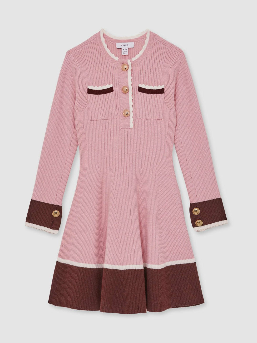 3-9 yrs Scallop-Trim Rib-Knit Dress Pink | Children & Baby
