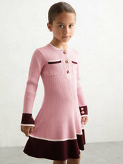 3-9 yrs Scallop-Trim Rib-Knit Dress Pink | Children & Baby