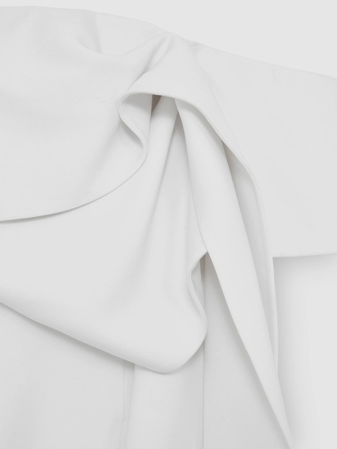 Sculptural Off-Shoulder Mini Dress Ivory | Women