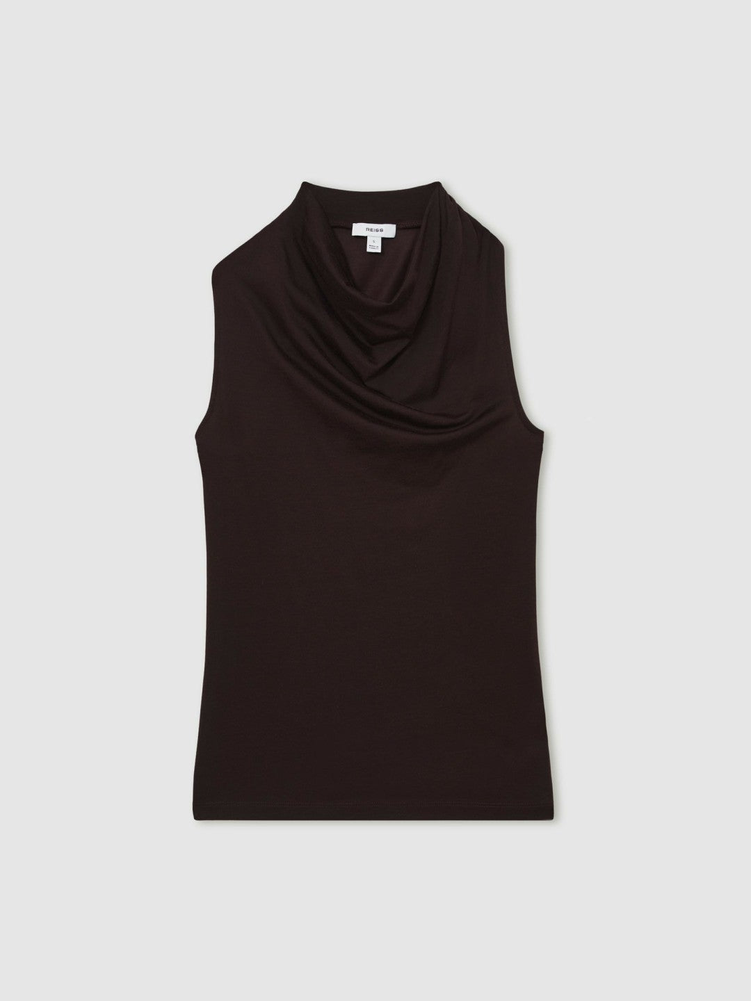 Cotton-Blend Cowl-Neck Sleeveless Top Plum Purple | Women