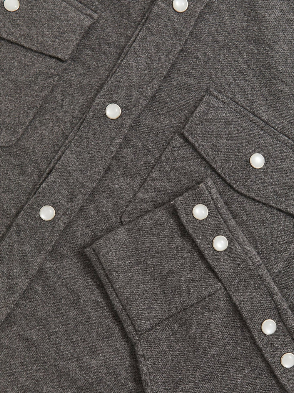 Cotton-Cashmere Western Knitted Shirt Charcoal Grey | Men