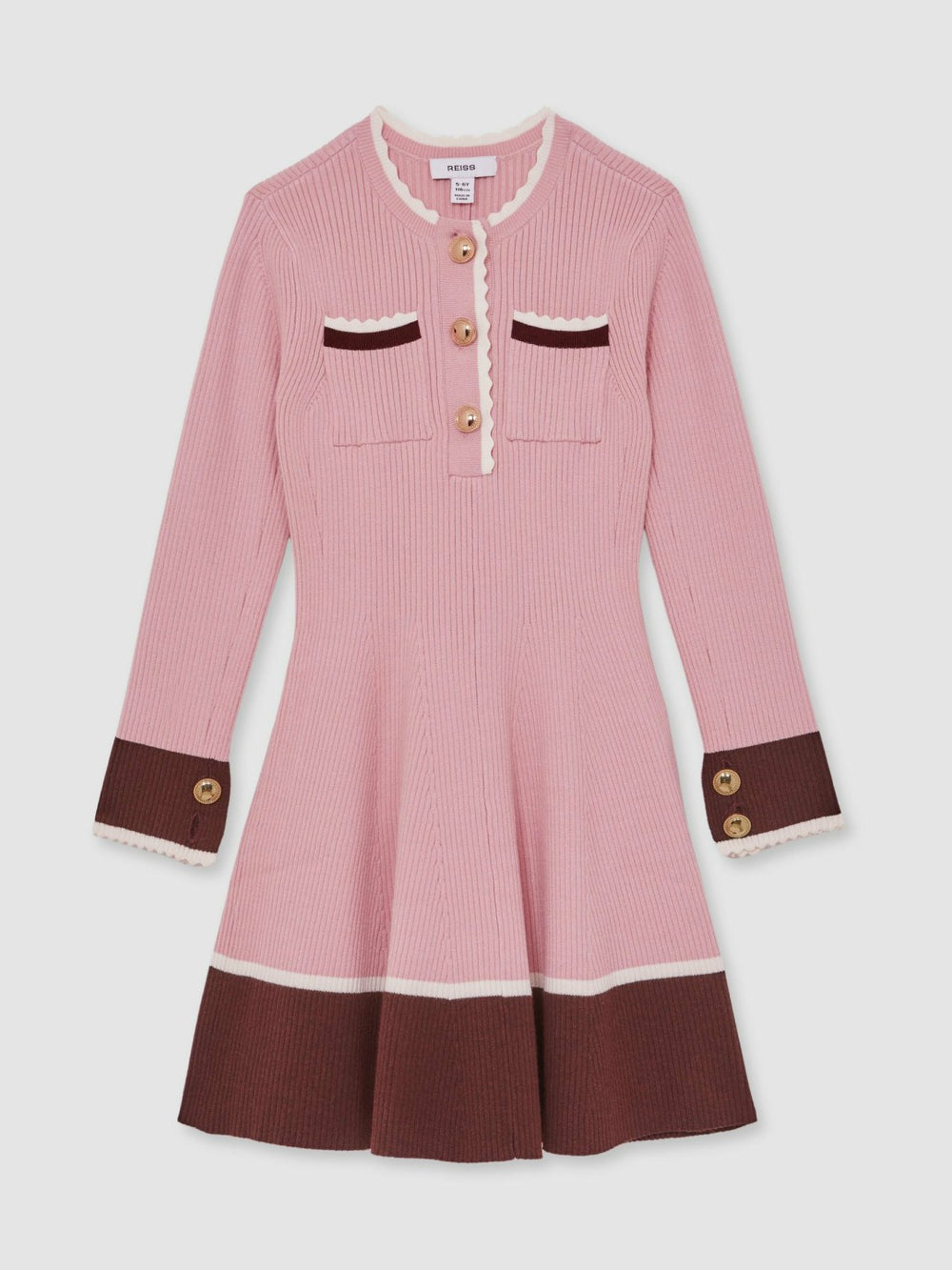 13-14 yrs Scallop-Trim Rib-Knit Dress Pink | Children & Baby