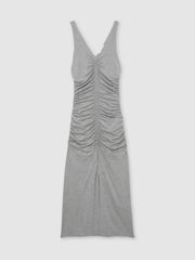 Stretch-Modal Ruched Jersey Dress Grey | Women