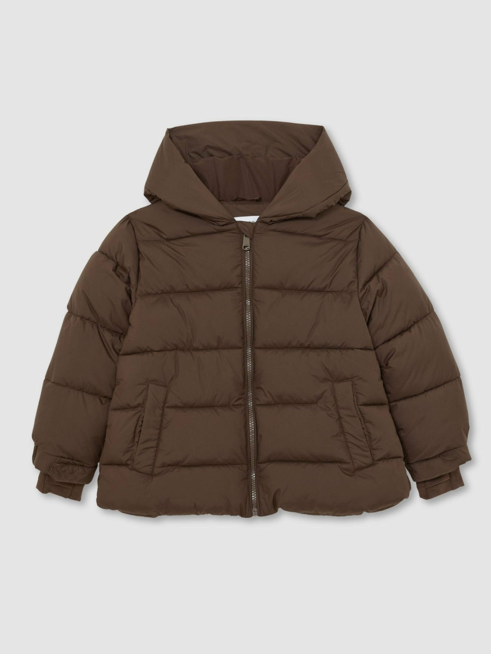 9-13 yrs Short Hooded Puffer Coat Chocolate | Children & Baby