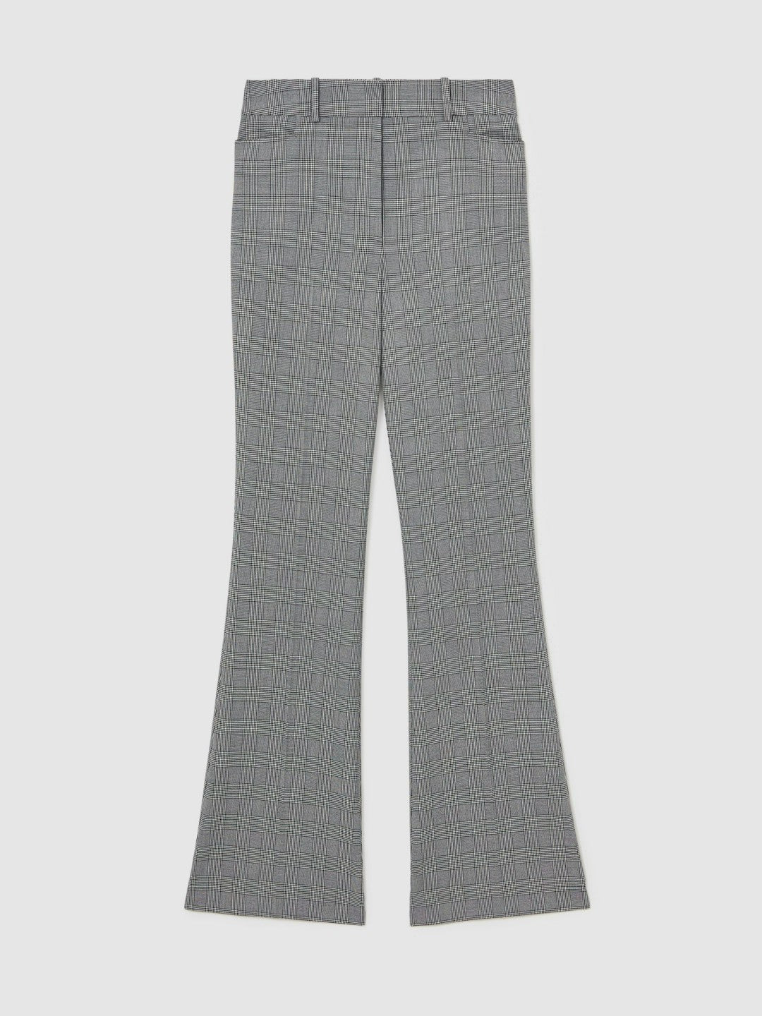 Petite Check Flared Suit Trousers Grey | Women