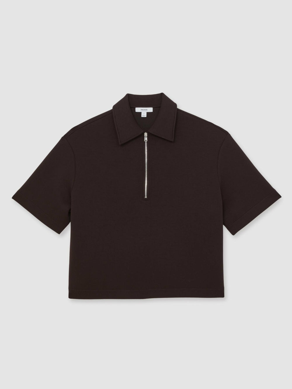 Short-Sleeve Half-Zip Sweatshirt Plum Purple | Women