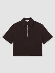 Short-Sleeve Half-Zip Sweatshirt Plum Purple | Women