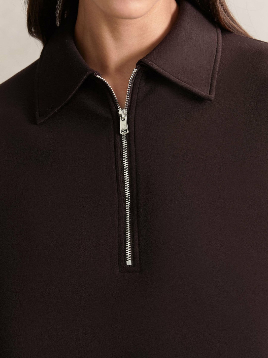 Short-Sleeve Half-Zip Sweatshirt Plum Purple | Women
