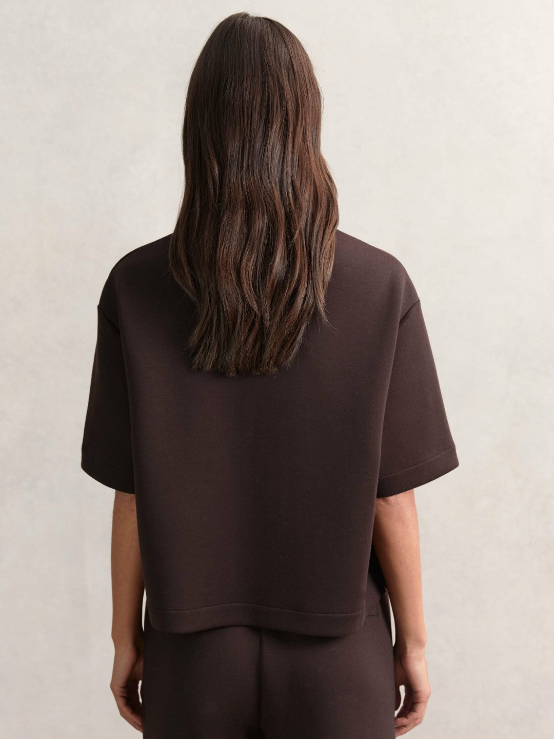 Short-Sleeve Half-Zip Sweatshirt Plum Purple | Women