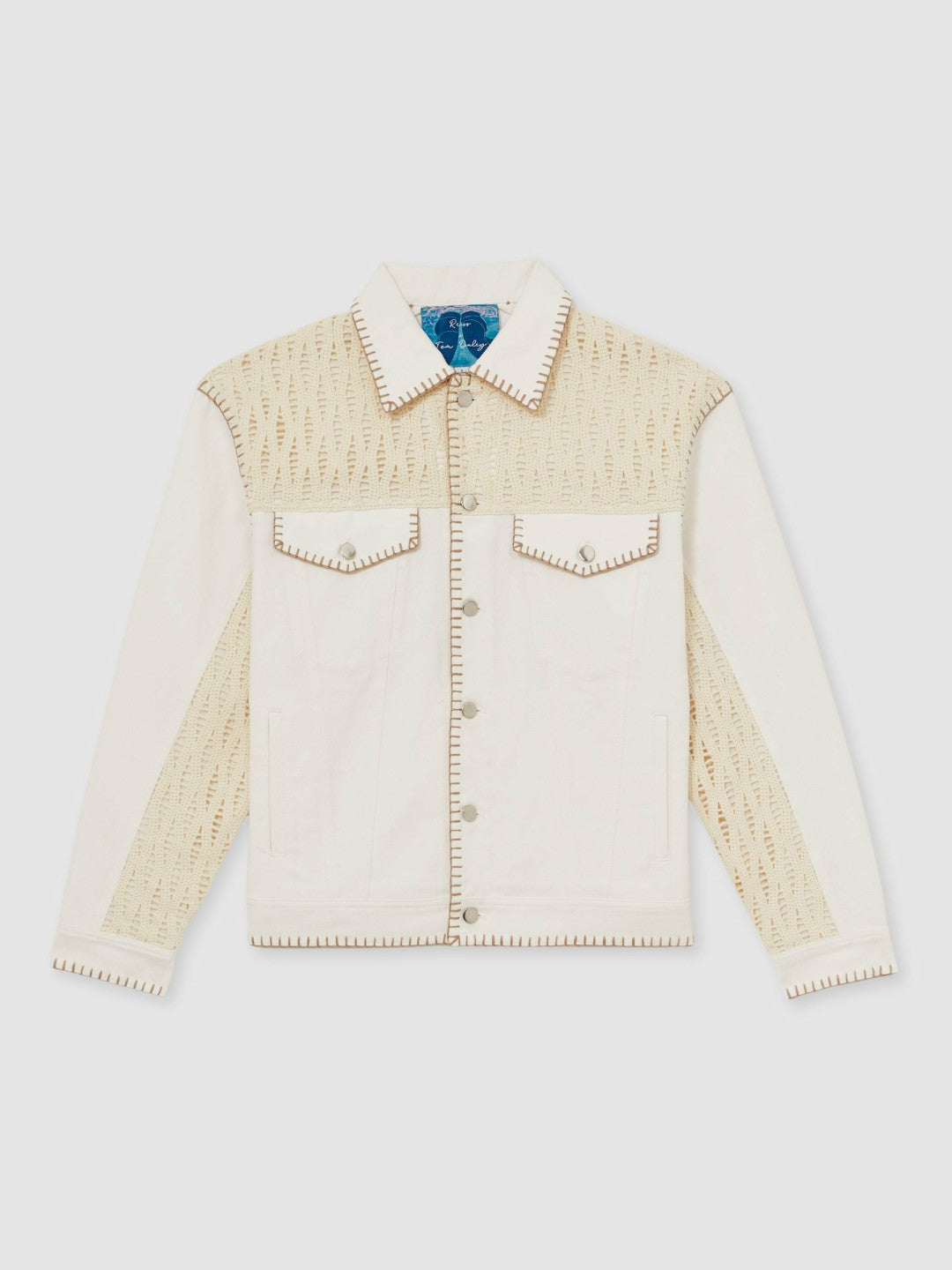 | Tom Daley Crochet Denim Jacket Off White | Men