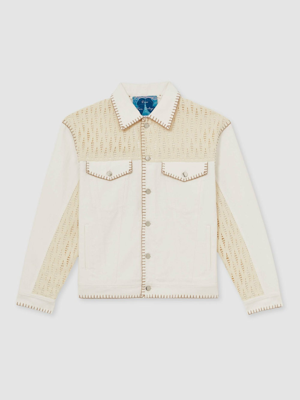 | Tom Daley Crochet Denim Jacket Off White | Men