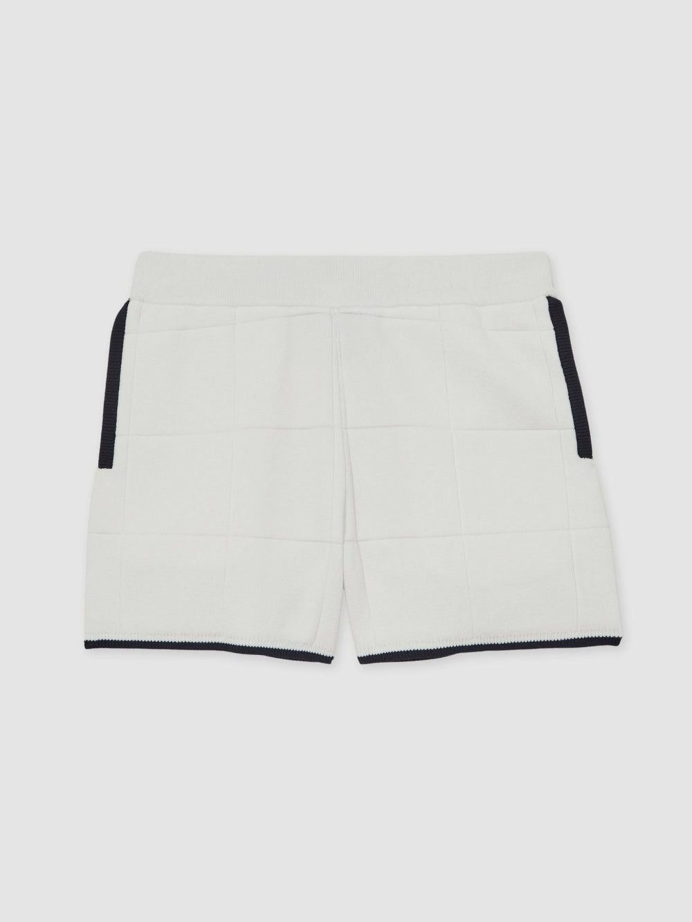 Tipped Knit Stitch-Detail Shorts White/Navy | Children & Baby