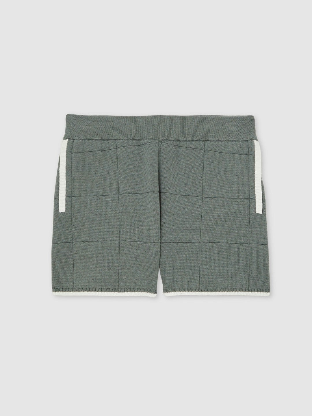 3-9 yrs Tipped Knit Stitch-Detail Shorts Dark Sage Green | Children & Baby